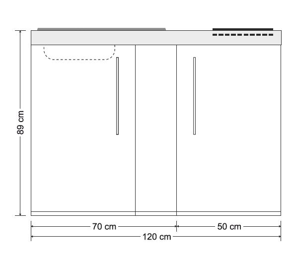 Minicocina kitcheline MK-120 A frigorífico y corredera 2 - Bricolaris Minicocina kitcheline MK-120 A frigorífico y corredera - Imagen 2