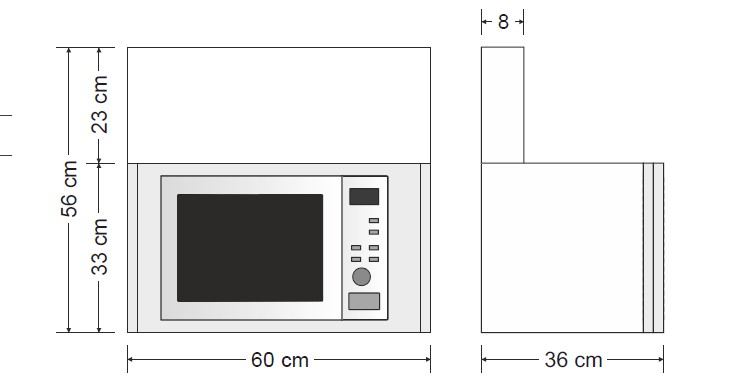 Armario de pared con microondas H560 2 - Bricolaris Armario de pared con microondas H560 - Imagen 2