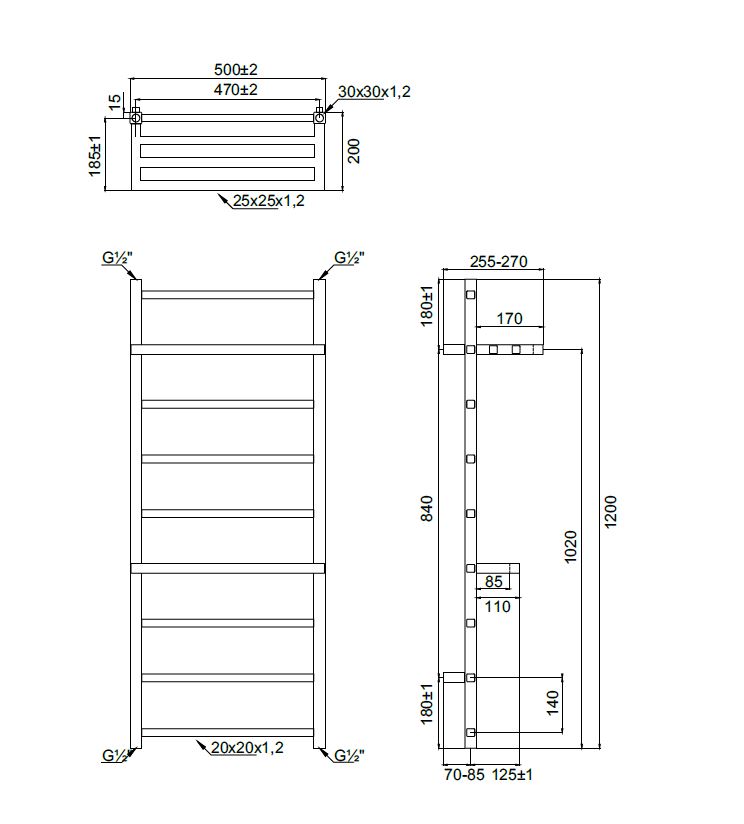Radiador Agora de 1200x500mm 2 - Bricolaris Radiador Agora de 1200x500mm - Imagen 2