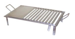 Parrilla de Inox con patas y plancha