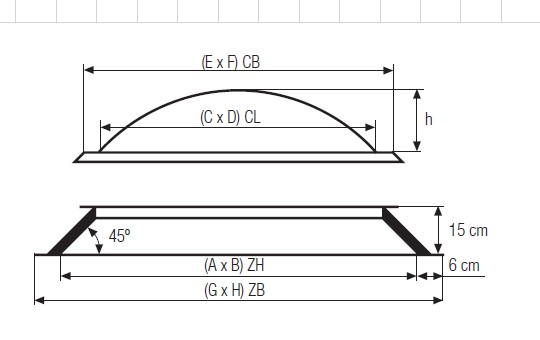 Claraboya fija cuadrada zócalo inclinado. 3 - Bricolaris Claraboya fija cuadrada zócalo inclinado. - Imagen 3